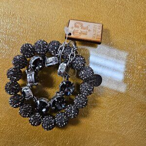 Pink Panache sparkle black/silver beaded bracelet